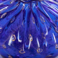 Officine di Murano 1295 1950 Set di 2 vasi blu con bolle d'oro><noscript><img width=