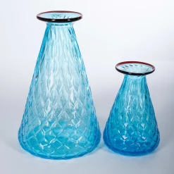 Officine di Murano 1295 Acqua Mare Balloton Set di 2 vasi conici azzurri><noscript><img width=