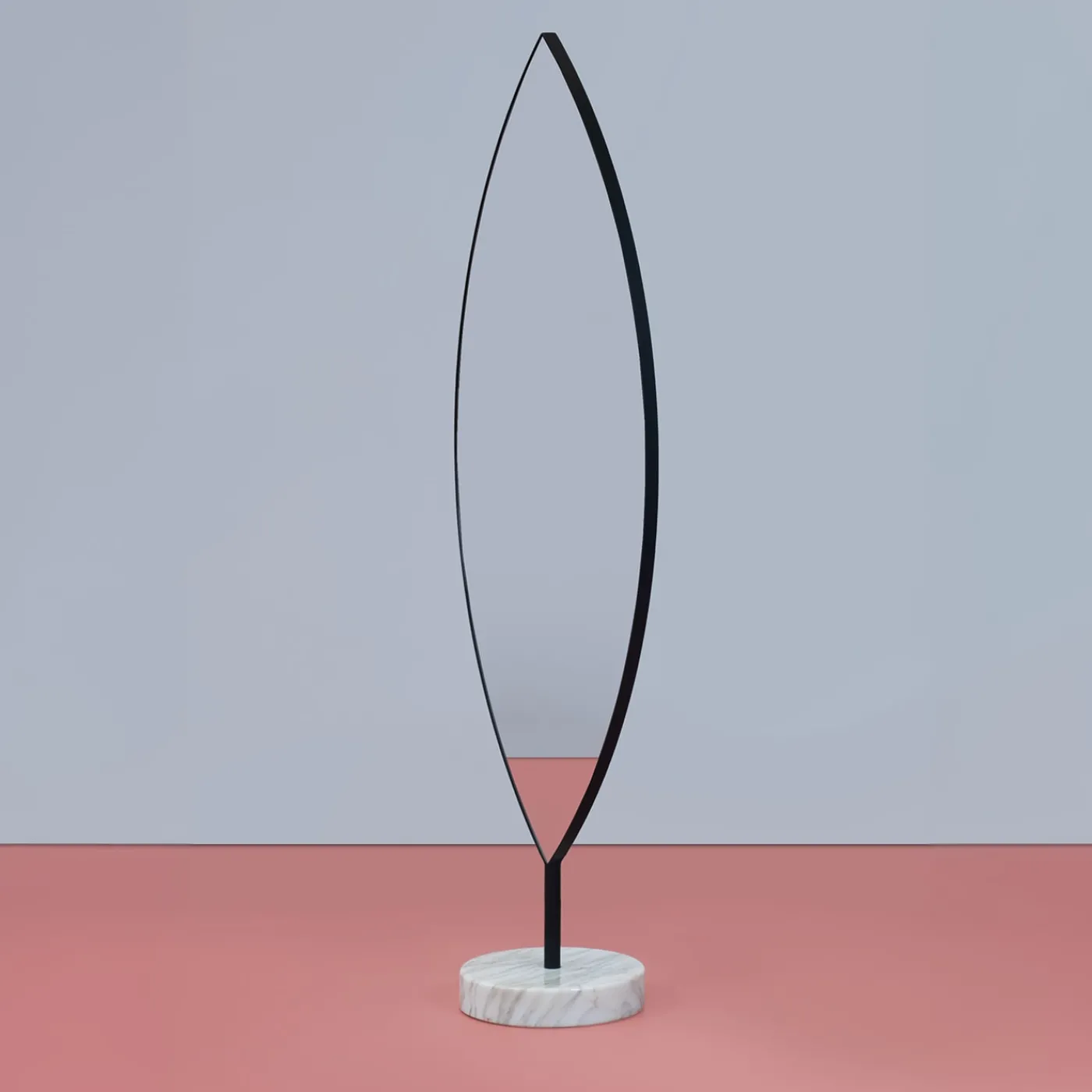 Secolo Aglaia Calacatta Marble And Black Metal Floor Mirror> Specchi Da Terra