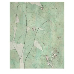 Fabscarte albero verde Carta da parati dipinta a mano> Carte Da Parati