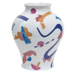 Grand Tour by Vito Nesta Alchimie vaso anfora in porcellana con decoro astratto h32cm> Anfore