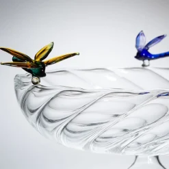 Casarialto Ali in Volo - Piatto da frutta in vetro con libellule> Centrotavola