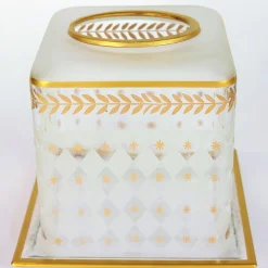 Griffe Montenapoleone by Vetrerie di Empoli Alloro Dettagli oro Foglia Copri fazzoletti di vetro> Arredo Bagno