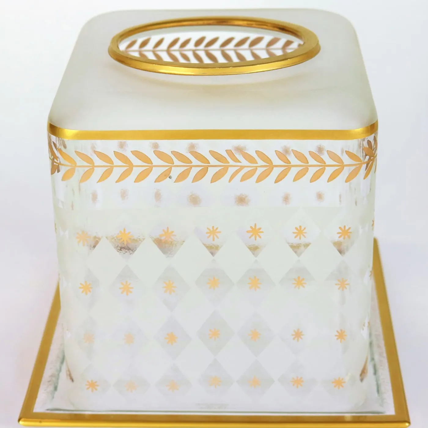 Griffe Montenapoleone by Vetrerie di Empoli Alloro Dettagli oro Foglia Copri fazzoletti di vetro> Arredo Bagno