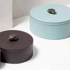 Giobagnara Ambretta Azzurro Scatola rotonda grande alta> Scatole