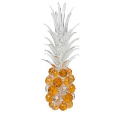 VGnewtrend Ananas medio in cristallo ambrato> Sculture Decorative