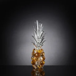 VGnewtrend Ananas medio in cristallo ambrato> Sculture Decorative