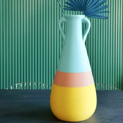 Pop Pot Anfora Cornelia XXL giallo-rosa e blu chiaro> Anfore