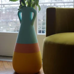 Pop Pot Anfora Cornelia XXL giallo-rosa e blu chiaro><noscript><img width=