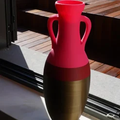Pop Pot Anfora Giulio Cesare XL in bronzo, borgogna e fucsia> Anfore