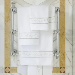 Verderoccia Asciugamano da bagno Roma White & Silver Olive><noscript><img width=