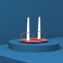 Nunzia Ponsillo Attratti portacandele rosso rubino> Candelieri E Portacandele