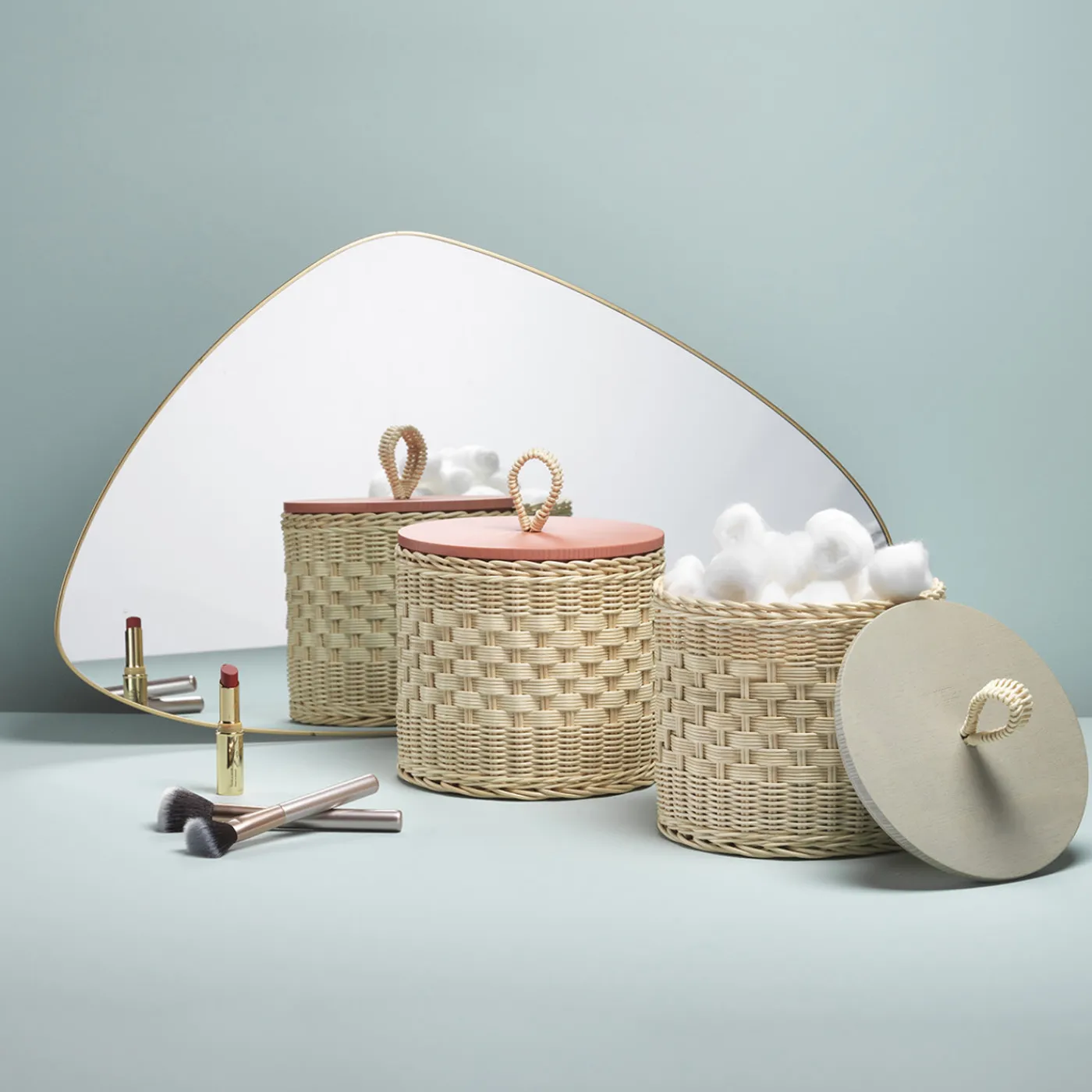 Mila Maurizi Barattolo Basso Perla in Midollo con Coperchio in Legno> Ceste