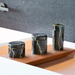 Griffe Montenapoleone by Vetrerie di Empoli Bicchiere in vetro ispirato al marmo Portoro><noscript><img width=