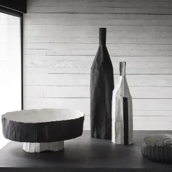 Paola Paronetto Bottiglia Decorativa Corteccia Bianca con Inserto Nero><noscript><img width=