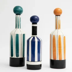 Lab Design Bottiglia decorativa Demetra blu con coperchio><noscript><img width=