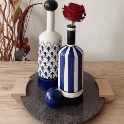 Lab Design Bottiglia decorativa Gemini blu con coperchio><noscript><img width=