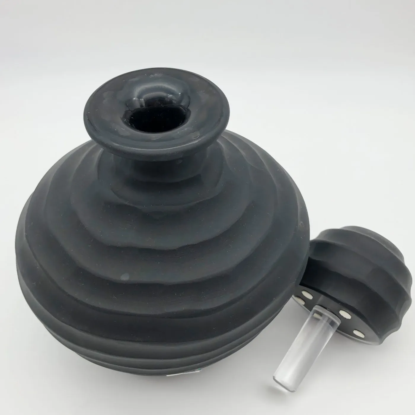 Ars Murano Bottiglia nera bassa di Achille D'Este e Renzo Vianello> Vasi Con Coperchio