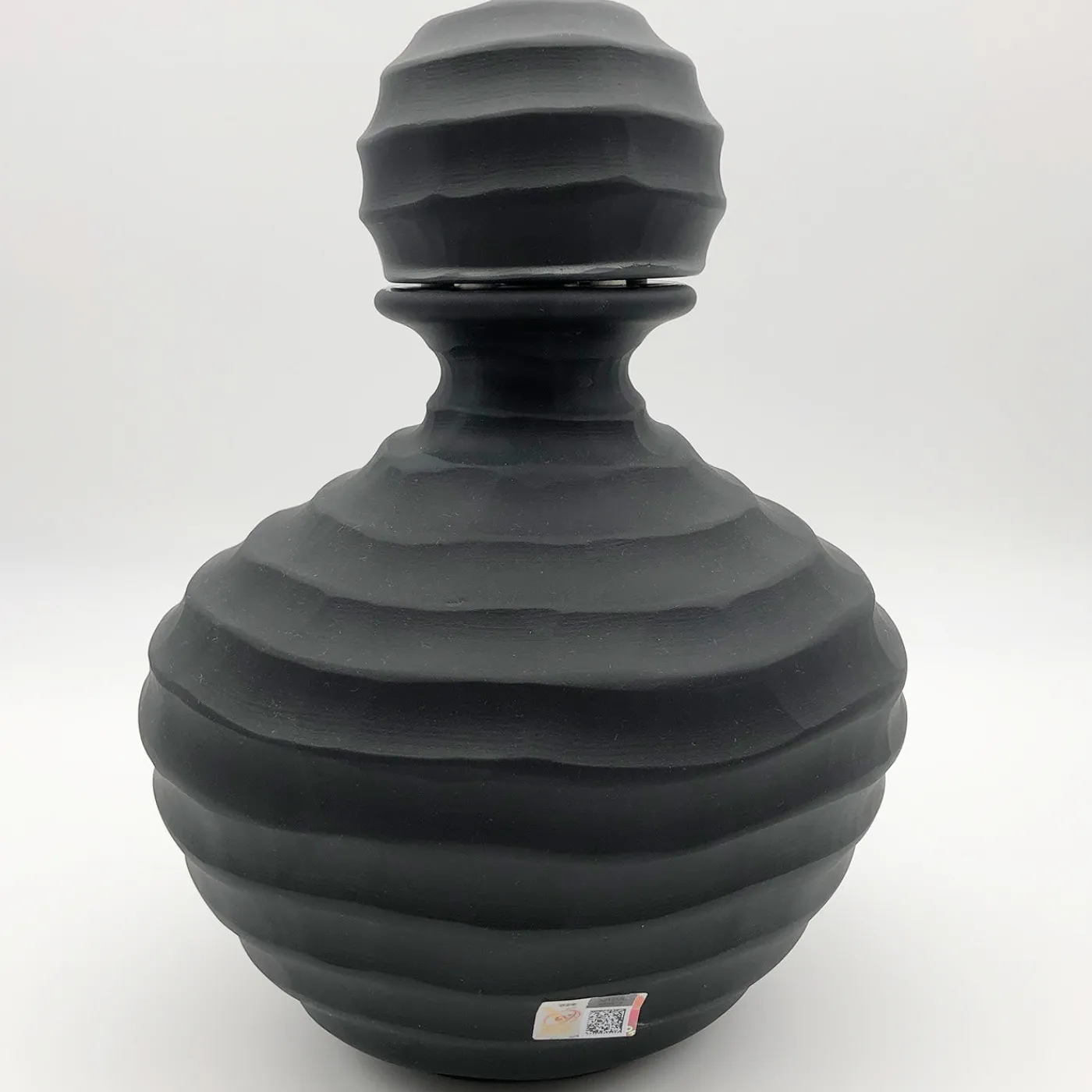 Ars Murano Bottiglia nera bassa di Achille D'Este e Renzo Vianello> Vasi Con Coperchio