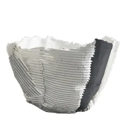 Paola Paronetto Bowl Cartoccio in ceramica bianca con inserto nero> Centrotavola