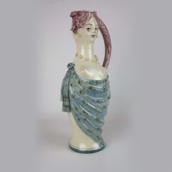 Alessandro Iudici Brocca in ceramica con donna dai capelli rossi> Vasi Figurativi