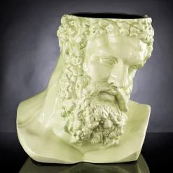 VGnewtrend Cachepot decorativo verde a forma di busto di Ercole Craquele><noscript><img width=