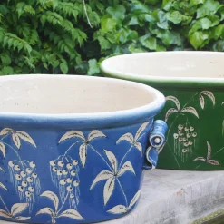 Ceramiche Ceccarelli Cachepot ovale blu Devonshire> Cachepot E Portavasi