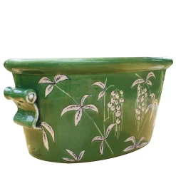 Ceramiche Ceccarelli Cachepot ovale verde Devonshire> Cachepot E Portavasi