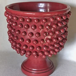 Ceramiche Ceccarelli Cachepot rosso strutturato> Cachepot E Portavasi