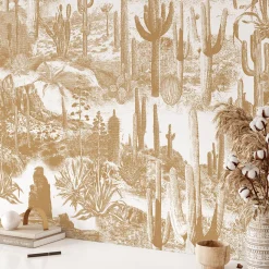 Wallpapers4Beginners Cactus Paesaggio Boho Carta da parati> Carte Da Parati