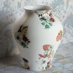Grand Tour by Vito Nesta Cairo Vaso in porcellana ad anfora con fiori e architetture H27Cm> Anfore