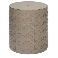 Rudi Cancun N. 13 Cesto rotondo beige con coperchio> Ceste