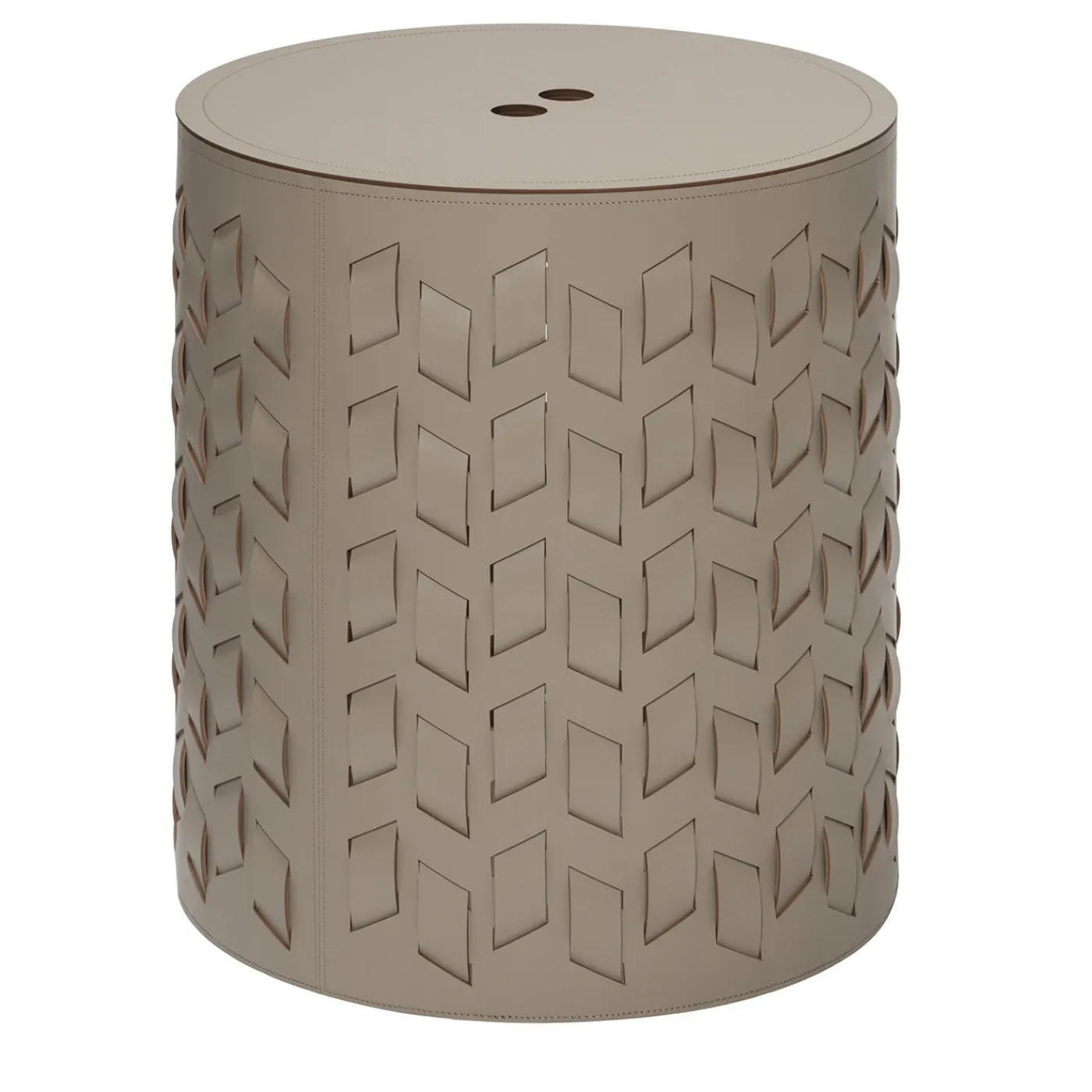 Rudi Cancun N. 13 Cesto rotondo beige con coperchio> Ceste