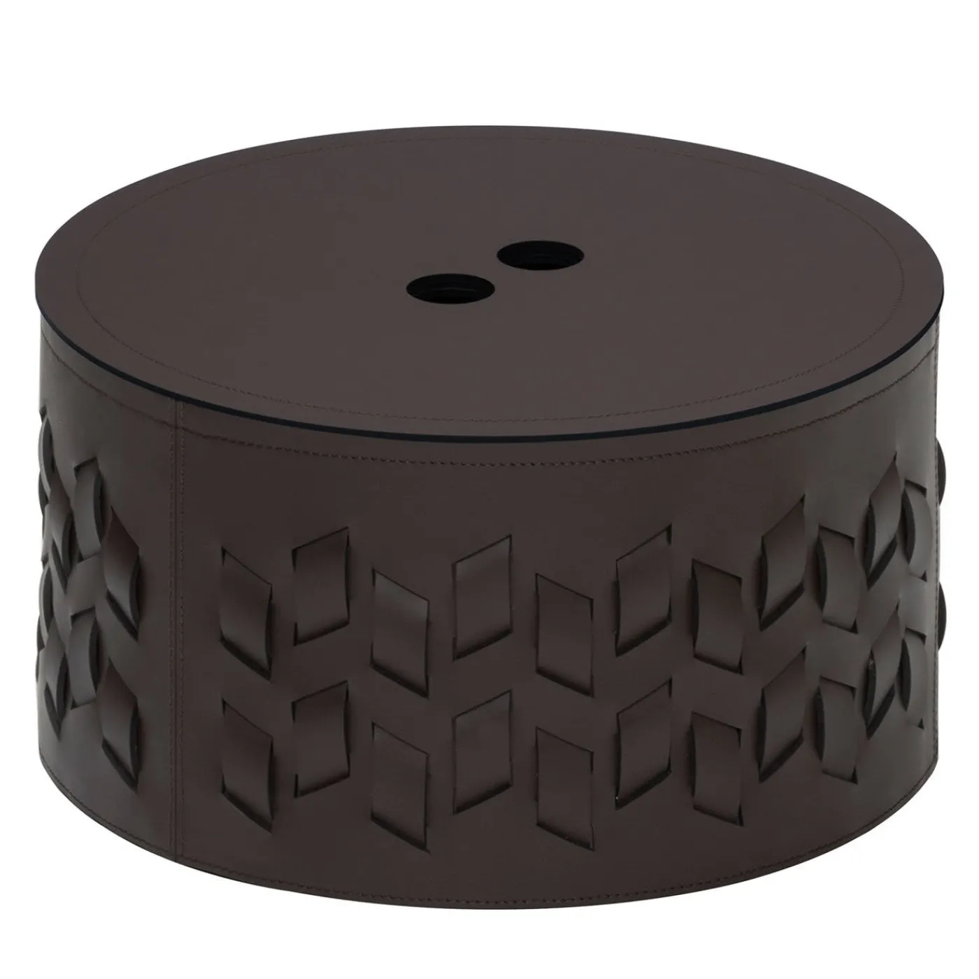 Rudi Cancun N. 6 Moka Cestello rotondo con coperchio> Ceste