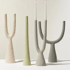 Ceramica Gatti 1928 Candelabro Delta in ceramica antracite opaco><noscript><img width=