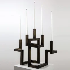 Francesco Della Femina Candelabro in ottone azteco><noscript><img width=