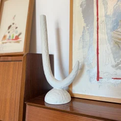 Ceramica Gatti 1928 Candelabro Kappa in ceramica bianco opaco><noscript><img width=