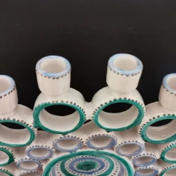 Filadelfio Todaro Candelabro Pavone Turchese e Azzurro><noscript><img width=