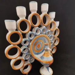 Filadelfio Todaro Candelabro Peacock Honey e Azure> Candelieri E Portacandele