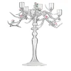 Simone Crestani Candelabro Rose in Vetro con Finitura Trasparente> Candelieri E Portacandele