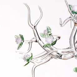 Simone Crestani Candelabro Rose in Vetro con Finitura Trasparente> Candelieri E Portacandele