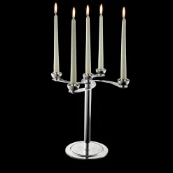 Zanetto Candelabro Soffio a 5 candele in argento> Candelieri E Portacandele