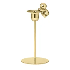 Ghidini 1961 Candeliere corto Omini Climber in ottone lucido di Stefano Giovannoni> Candelieri E Portacandele