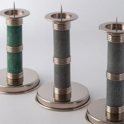 Design Center 1991 Candeliere Galucharme verde smeraldo di Nino Basso> Candelieri E Portacandele