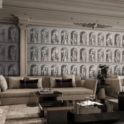 Officinarkitettura Carta da parati Archistatue con motivo di statue grigie><noscript><img width=