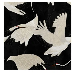 Wallpapers4Beginners Carta da Parati Asiatica con Airone Nero> Carte Da Parati