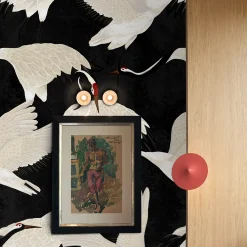 Wallpapers4Beginners Carta da Parati Asiatica con Airone Nero> Carte Da Parati