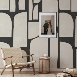 Wallpapers4Beginners Carta da parati astratta extra large in bianco e nero><noscript><img width=