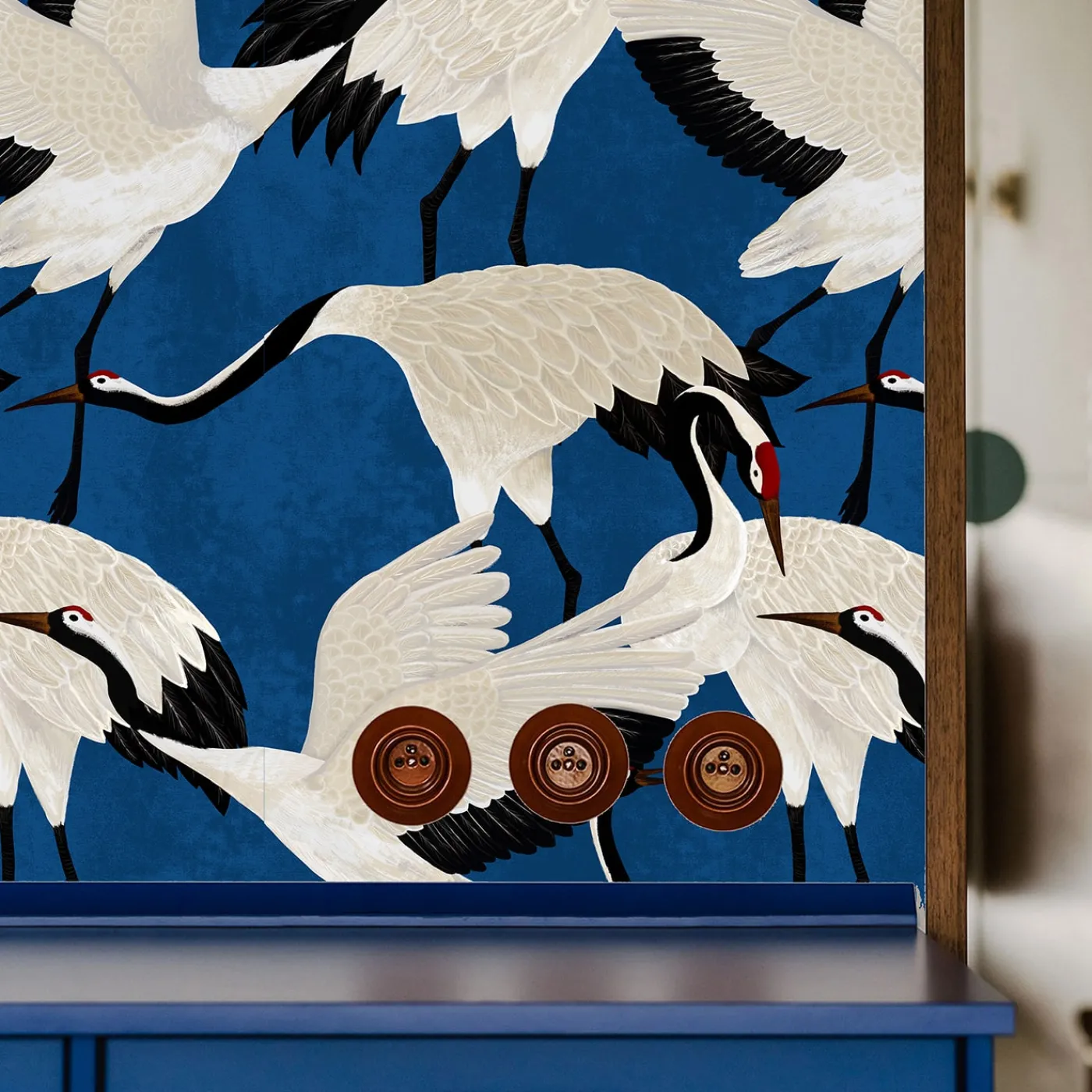 Wallpapers4Beginners Carta da Parati Blu Chinoiserie Asiatica> Carte Da Parati