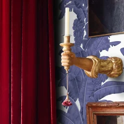 Wallpapers4Beginners Carta da parati blu con foglie tropicali><noscript><img width=